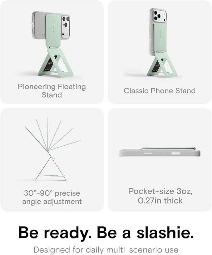 MOFT Phone Tripod Stand, Portable Selfie Stick for iPhone, Mulit-Angle | Pocket Size | Strong Magnets l MOVAS Leather | Magsafe Compatible | Easy to Charge | Stylish |For Content Creators - Image 3