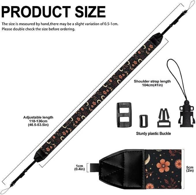 Coldinair Black Adjustable Camera Strap Universal Neck & Shoulder Soft Padded Strap for All DSLR Cameras,Binoculars - Image 6
