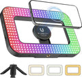 Ring Light for Phone, Magnetic Selfie Light with Tripod Stand, Rechargeable RGB Video Light, 10 Brightness Levels & 3 Cold Shoes for Recording, Vlogging, Influencers, Makeup by Unknown