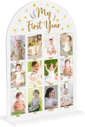 My First Year Photo Board Baby Milestone Signs One Year of Baby Photo Board, Best Babies Keepsake 10x14 Inches Acrylic Sign Decor Fits 2" x 3" Photo A11 by WelcometoMgfyfghj