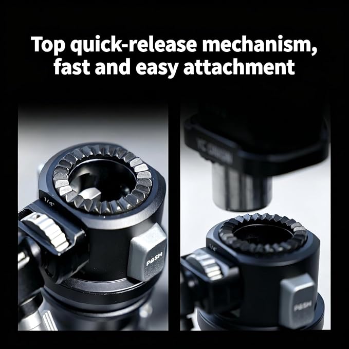 YC Onion PINETA Pro XL Pedal Base, Aluminum Alloy Monopod Foot Support with Quick Release, Adjustable Hidden Extendable Feet, 10kg Payload, 1/4 Inch ARRI Locating Holes for Camera Monopod - Image 2