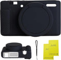 Camera Case for Sony ZV1 Digital Camera.ZV-1 Accessories | Soft Silicone Protective Case Removable Lens Cover,Comes with 2 Screen Protectors and 1 Wrist Strap. (Black) by SZHSYJY