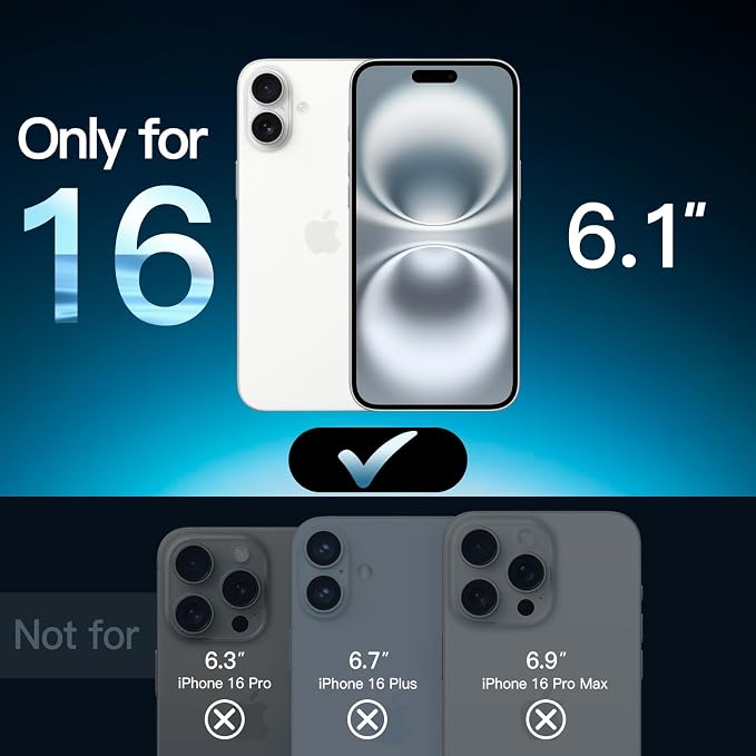 JETech Screen Protector for iPhone 16, 2+2 Pack | with Camera Lens Protector, HD Clear Tempered Glass, Anti-Scratch Protection, Easy Installation Tool - Image 2