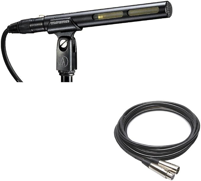 Audio-Technica AT875R Line and Gradient Condenser Shotgun Microphone + XLR Cable by Unknown