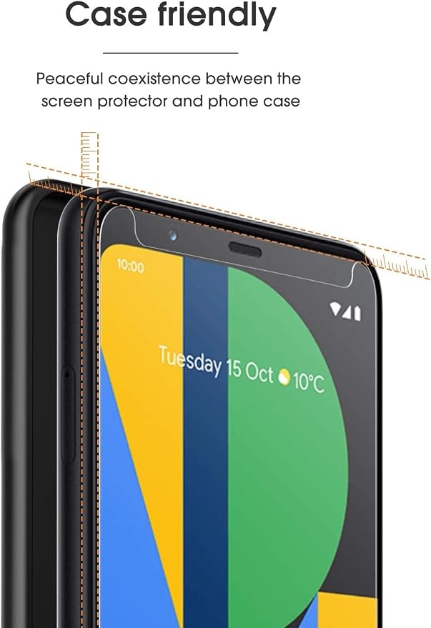 OMOTON [4 Pack] Screen Protector Compatible with Google Pixel 4XL, Tempered Glass Screen Protector for Google Pixel 4 XL 2019 Released, Scratch Resistant/Case Friendly - Image 3