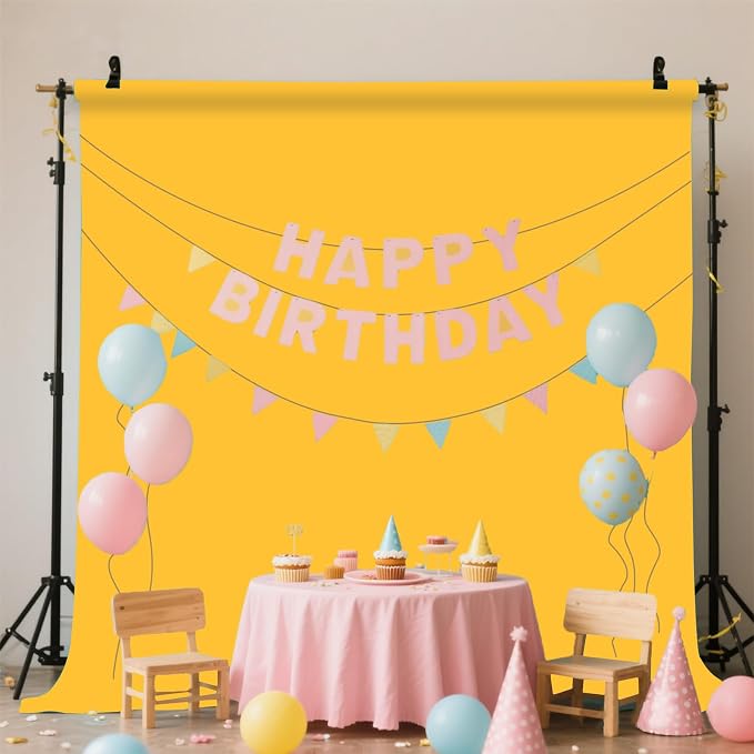Yellow Photo Backdrop for Photoshoot Background Photography 5x7ft | Polyester, Portrait Studio Photographic, Streaming Video Shooting - Image 2