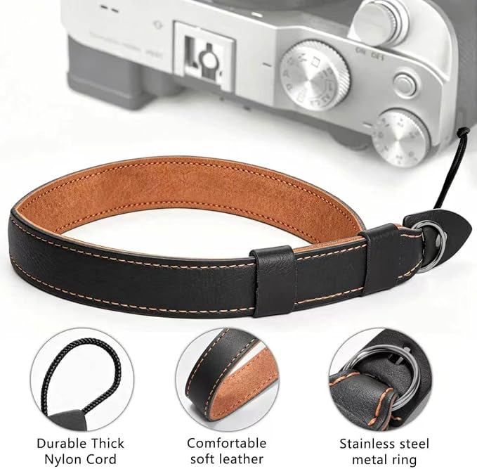 Camera Wrist Stra - Camera Straps for Photographers, Camera Hand Strap | Adjustable Wrist Camera Strap with Safer Connector for DSLR SLR Mirrorless Cameras (Black) - Image 4