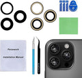 Back Rear Camera Lens Glass Replacement Compatible with iPhone 16 Pro Max and iPhone 16 Pro with pre-Installed Adhesive and Reparing Toolkit by Perzework