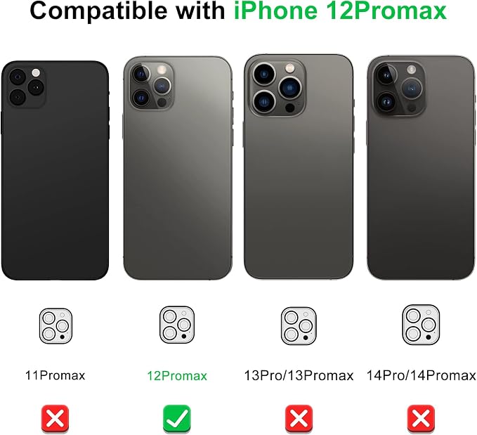 Camera Lens Protector (3 Pack) Compatible with iPhone 12 Pro Max Camera Lens Cover Protection, HD Clear Anti-Scratch - Image 4
