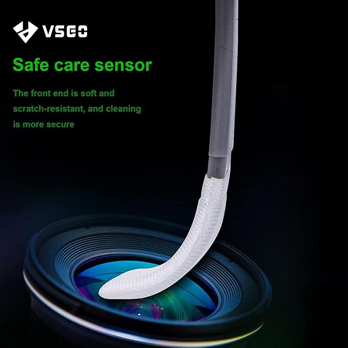VSGO M43 Camera Sensor Cleaning Swabs, 12mm, 12 Pack | Ultra-Soft Flexible Head; Ergonomic Non-Slip Handle; Individually Vacuum Sealed; Lint-Free Material; Dry Cleaning Design - Image 4
