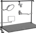 JUSMO LS15 Pro Camera Desk Mount, Aluminum Overhead Camera Mount Rig | DIY Length Height, 22lb Load, Aluminum, Multi-Device Expandable for DSLR Phone Light Microphone Streaming Studio Video by JUSMODirect