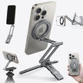 Lamicall for MagSafe Tripod Stand Ultra-Compact with 1/4" Screw, Arca, Hook | Aluminum Magnetic Tripod for iPhone, Flexible 20x Magnet Phone Stand Gift Accessories for Women Men for iPhone 17 16 15 Grey by Lamicall