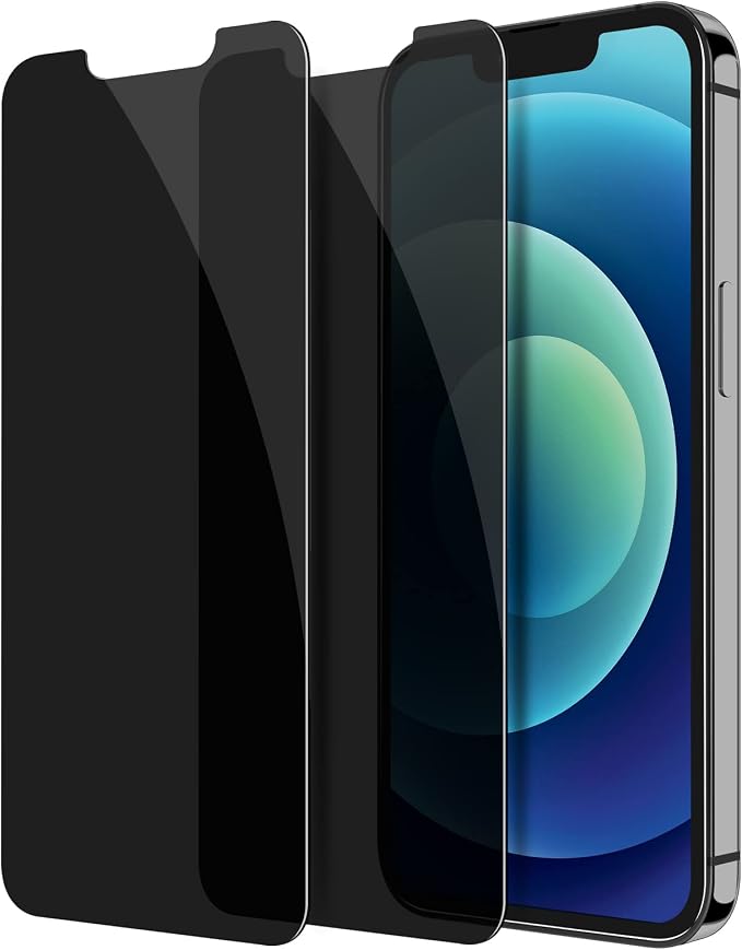 YMHML [2 Pack] Privacy Screen Protector for iPhone 12 / iPhone 12 Pro (6.1 Inch)，Anti-Spy Tempered Glass Bubble Free Case Friendly Scratch Proof by YMHML