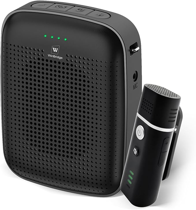 Voice Amplifier with Wireless Lapel Microphone for Teachers | 15W Portable Mini Bluetooth PA System and Clip-on Lavalier Mic for Classroom, Yoga, Tour Guide & Public Speaking - A006 by HWHAOWORKS