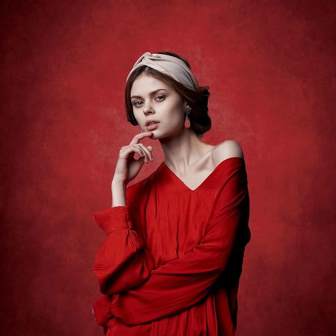 Abstract Photography Backdrop for Photoshoot 8x12ft,Red,No Stand | Professional,Polyester Fabric,Roller Pocket on Top,Vintage Portrait Photo Props Booth Background,Photoshoot Studio - Image 4