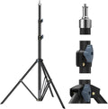 10ft 118" Heavy Duty Photography Light Stand, Ringlight Tripod-Ø32mm | 10ft Ø32mm heavy-duty photography light stand with 1/4" screw, height adjustable support for ringlight studio Reflectors by LEORFI