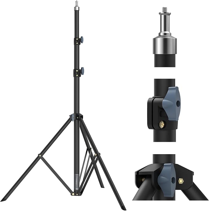 10ft 118" Heavy Duty Photography Light Stand, Ringlight Tripod-Ø32mm | 10ft Ø32mm heavy-duty photography light stand with 1/4" screw, height adjustable support for ringlight studio Reflectors by LEORFI
