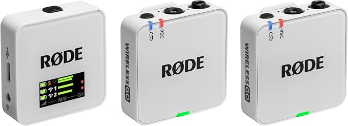 RØDE Wireless GO (Gen 3) – Compact Wireless Mic – Pristine Audio, 32-bit Float Recording, Automatic Level Control, for Phones, Cameras and Computers (White) | 32-bit Float Recording, Automatic Level Control, for Phones, Cameras and Computers (White) by R%C3%98DE