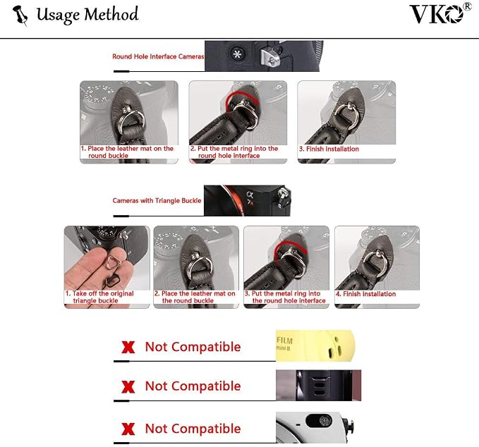 VKO Camera Strap,Soft Rope Camera Neck Strap, Shoulder Strap for DSLR SLR Mirrorless Camera with Round Hole Interface 100cm - Image 9