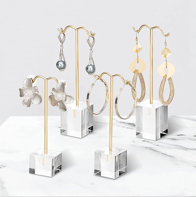 MOOCA 4-Piece Acrylic Earring Display Stand Set | Premium acrylic bracelet and necklace display, easy to assemble for travel, trade shows, home, or retail displays - Image 7