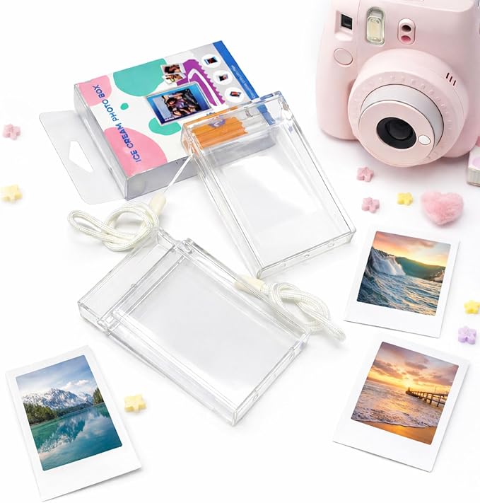 Mini Photo Holder Case for Fujifilm Instax Mini 12/11/90/40/9/8/7/7+/EVO, 3-Inch Instant Film Storage Pouch with Wrist Lanyard - Image 7