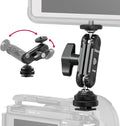 R098 Cold Shoe Monitor Mount, 1/4" Rotatable Dual Ballhead Hot Shoe Mount | Microphone Fill Light Camera Monitor Swivel Bracket Compatible with DJI OSMO 360/Pocket 3/Pocket 4/Insta 360 x 5/Sony/Canon by UURig