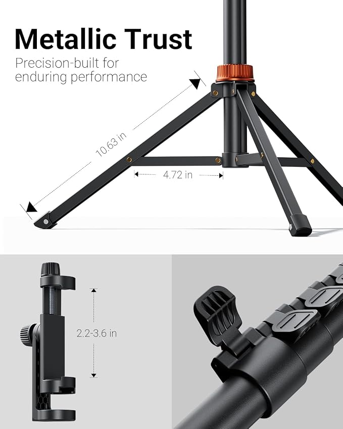 VIMOSE 66" Phone Tripod, Tripod for iPhone with Remote & Phone Stand | Extendable Cell Phone Tripod for Video Recording, Ultimate Tripod & Monopod Accessories for iPhone/Android, ANTHRACITE - Image 2