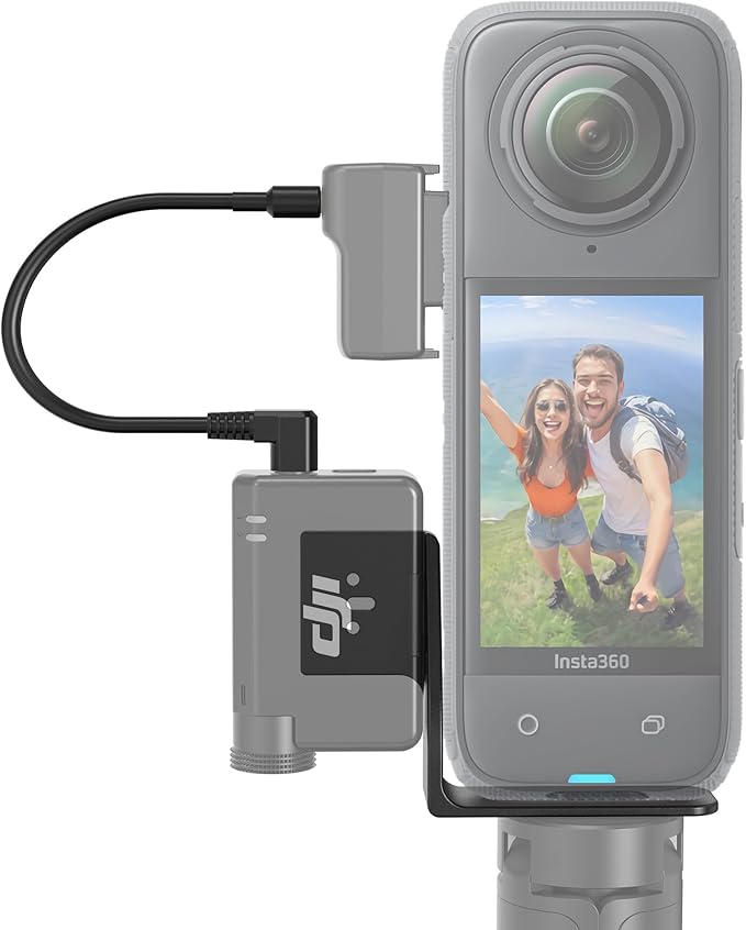 Insta 360 X4 DJI Mic Mini Mount, X4 Invisible Mic Bracket | for Insta360 X4 Accessories, Compatible with Insta360 X4 / X3（with 3.5mm Audio Cable） by CYNOVA