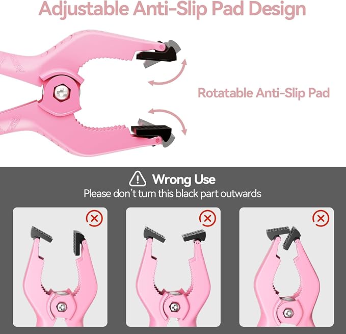 EMART 6 Pack Heavy Duty Spring Clamps 4.5 inch Plastic Backdrop Clips Pink | Photo Booth Backdrop Clamps for Backdrop Stand, Balloon Arch, Photography Studio, Woodworking, Crafts, Drawing, Garden, Trap - Image 6