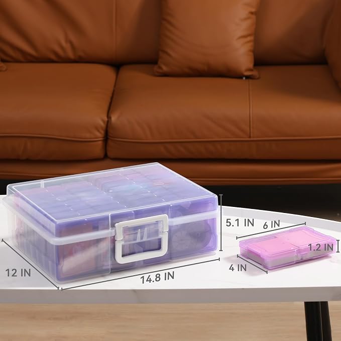 novelinks Photo Storage Boxes with Handle, Photo Organizers and Storage | 1Pack Color, Photo Albums 4x6 Pictures, Photo Cases, Classroom Organization, Index Card Box, Photo Card Holder, Seed Storage - Image 4