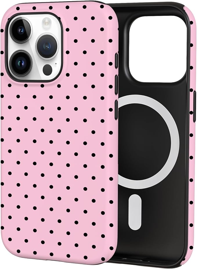 TPU Phone Case for iPhone 15 Pro, MagSafe Wireless Charging Compatible, Shockproof Slim Fit Protective Cover with Anti-Yellowing & Raised Camera Protection (Polka dot 4, iPhone 15 Pro) by Unknown