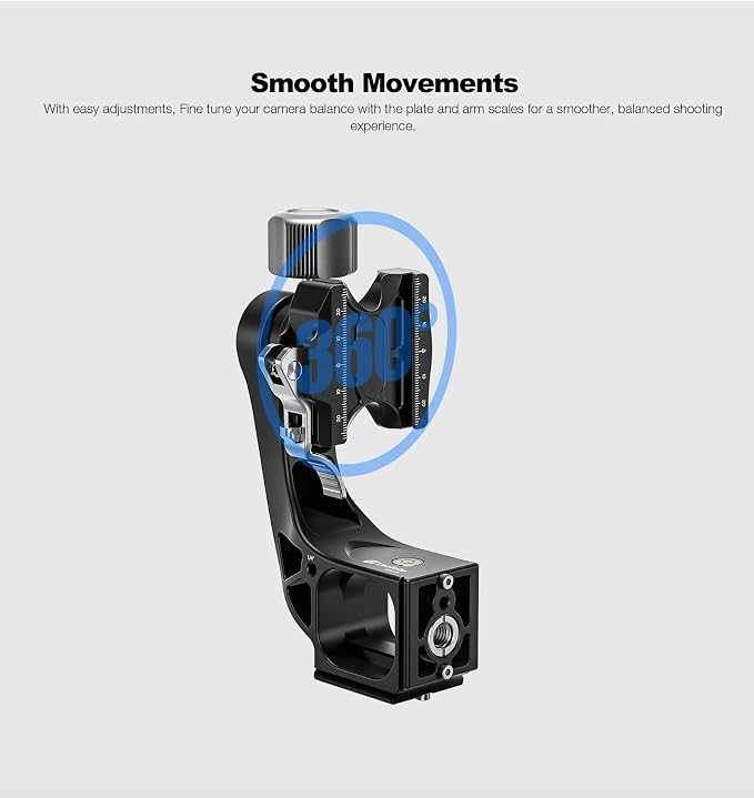 Leofoto MPG-02L Professional Gimbal Attachment for Tripod Heads, Fast Lever-Release Clamp with Safety Latch, Arca-Swiss Compatible Side Mount Head for Super Telephoto Lenses, Wildlife & Sports - Image 2