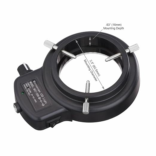 AmScope LED-144B-ZK 144 LED Intensity-Adjustable Ring Light: Stereo | Stereo Zoom Microscope 144-LED Ring Light - Image 3