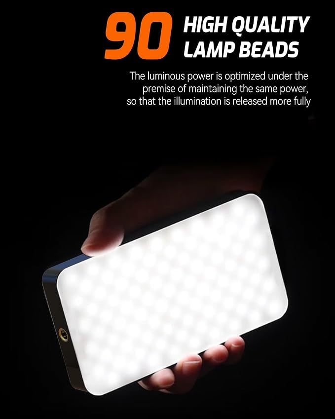 Portable Selfie Light for iPhone: 90 LED Rechargeable Phone Fill Lights, Ring Light for Camera Picture, Makeup Photo, Video Conferences, Laptop Use, Zoom Meetings, TikTok, Vlog Photography - Image 2