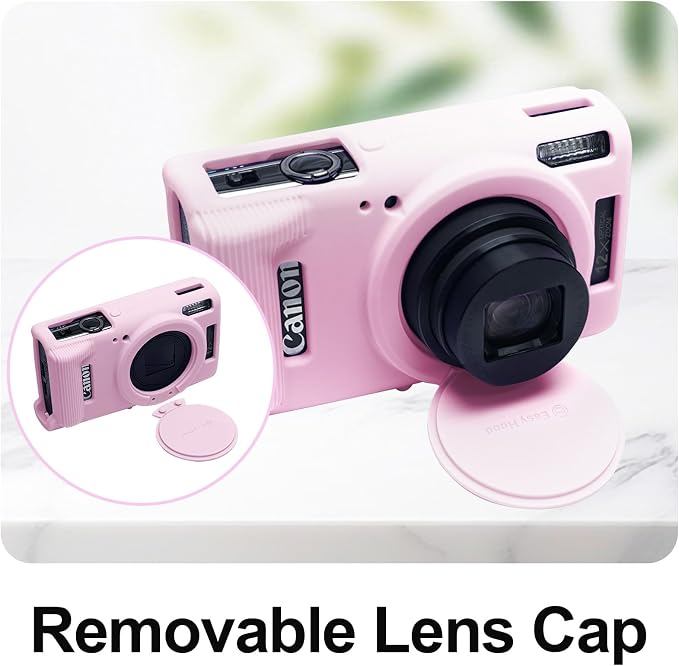Easy Hood Camera Case for Canon ELPH 360/IXUS 285 HS/IXY 650 Camera,Pink | With Removable Lens Cover,Soft Silicone Protective Case,Anti-Scratch,Dustproof,Shockproof,Enhanced Grip,Camera Accessories - Image 2