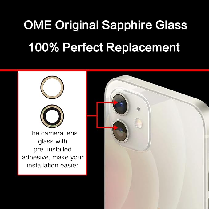 ASDAWN 2PCS Back Camera Lens Glass Replacement for iPhone 12 & 12 Mini, Standard Prime Lens with Nano Coating, Glass Construction, Lightning Mount - Image 5