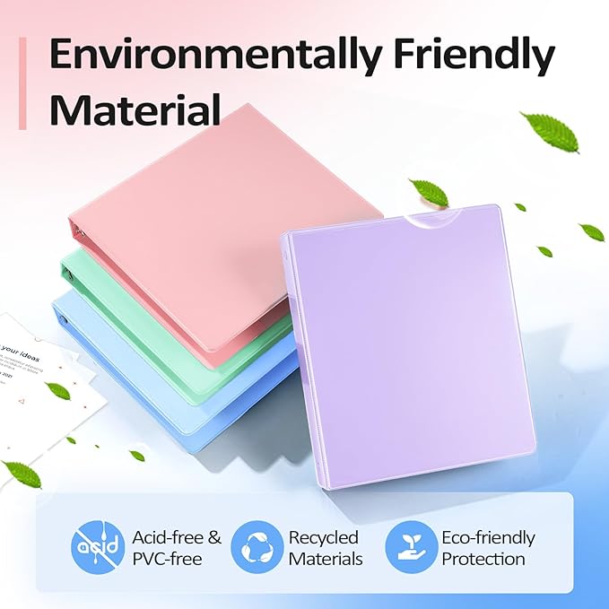 BinderX 3 Ring Binder 1.5 Inch, 1.5" Clear View Binder, Light Blue, Letter | Extra Durable, PVC-Free, Customizable, Interior Pockets, 325-Sheet Capacity, Eco-Friendly, Reinforced Hinge, School, Office - Image 2