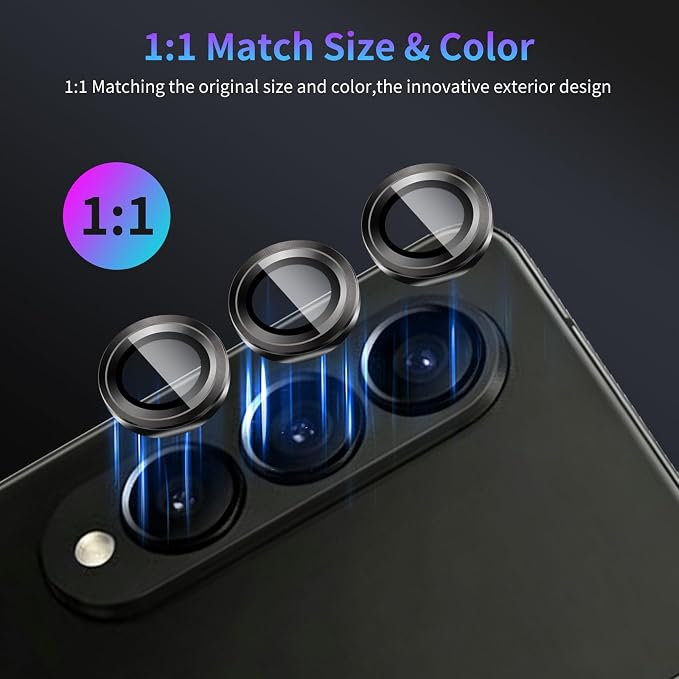 Camera Lens Protector for Samsung Galaxy Z Fold 4,1 Pack | Tempered Metal Glass Camera Cover Film,HD Clear,Anti-Scratch Lens Screen Protector Film,Case Friendly,Black Titanium - Image 5