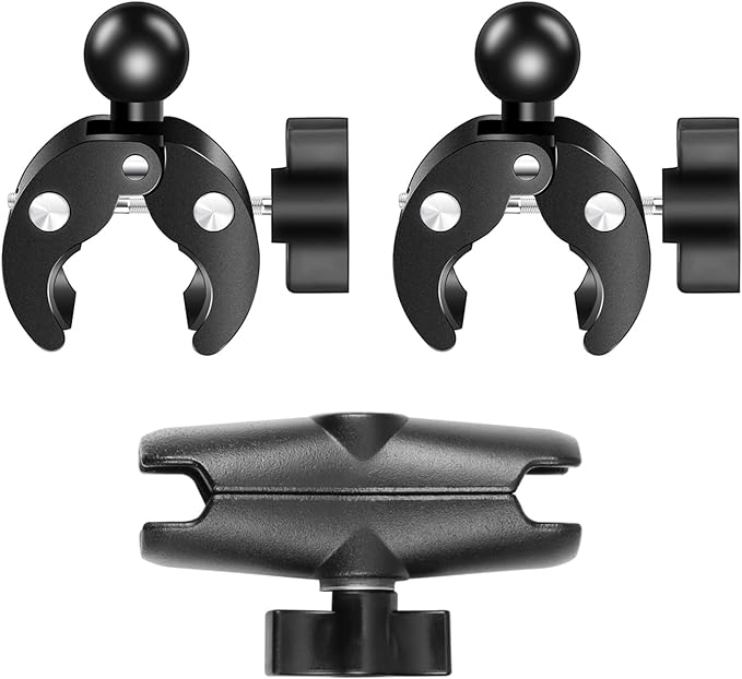 Double Camera Clamp, Flexible Motorcycle Super Clamp Double Crab Clamps 360 Degree Rotatable Sports Camera Handlebar Fixed Mount - Image 8