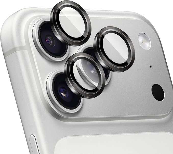 Camera Lens Protector for iPhone 17 Pro/iPhone 17 Pro Max,1 Pack | Tempered Metal Glass Camera Cover Film,HD Clear,Anti-Scratch Lens Screen Protector Film,Case Friendly,Black Titanium by Unknown