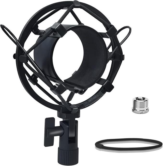 Microphone Shock Mount Mic Holder, Anti-Vibration Suspension Shock Mount Mic Holder Clip for 43mm-47mm Diameter Condenser Microphone by Boseen