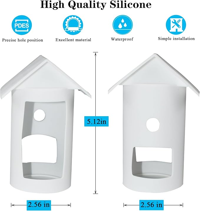 Silicone Cover Protective Case Compatible with Ring Outdoor Cam Plus | Anti-Scratch & Glare, UV-Resistant, Weatherproof Protective Skin for Full Protection,Easy Installation(White) - Image 6