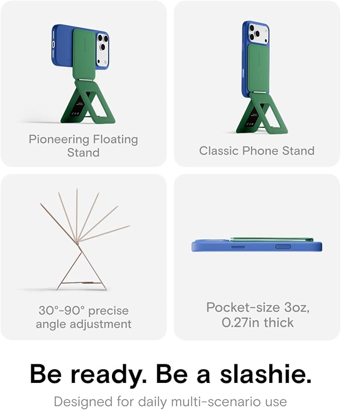 MOFT Phone Tripod Stand, Portable Selfie Stick for iPhone, Mulit-Angle | Pocket Size | Strong Magnets l MOVAS Leather | Magsafe Compatible | Easy to Charge | Stylish |For Content Creators - Image 3