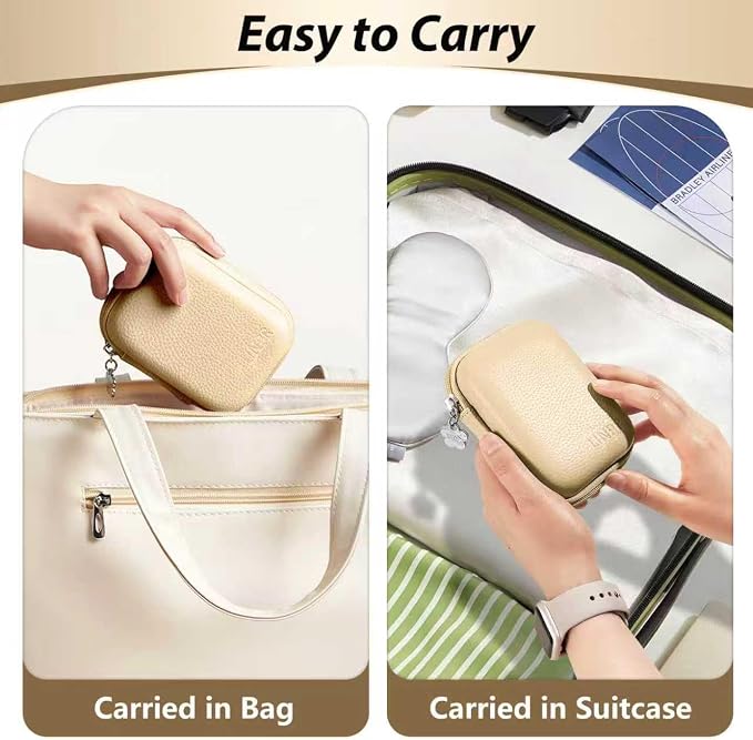Digital Camera Case for KODAK PIXPRO FZ55/FZ45, Case Only,Light Khaki | Fits CAMKORY DC403 and Canon PowerShot ELPH 360 HS Compact Digital Cameras, Small Hard Shell Camera Pouch with Mesh Pocket - Image 8