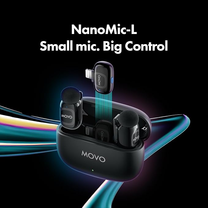 Movo NanoMic Dual Lightning Wireless Microphone for iPhone 14 and Below– Lavalier Mic for iPhone, Great for Vlogging, TikTok, Content Creation - Image 2