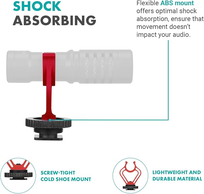 Movo SMVXR10 Replacement Shockmount for VXR10 Shotgun Camera Microphone- Shock Mount VXR10 Condenser Microphone - Image 4