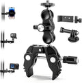 Chelhead Super Clamp Camera Mount with Phone Holder for Up to 3" Tubes | Dual 1/4"-20 & 3/8"-16 Threads, Compatible with DSLR Cameras, Action Cameras, LED Lights, Gimbals & Tripods by Chelhead