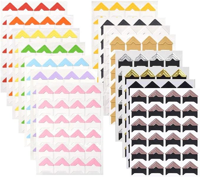 360 Count Self-Adhesive Acid Free Photo Corners for Scrapbooks Memory Books (Multicolor) by Pulaisen