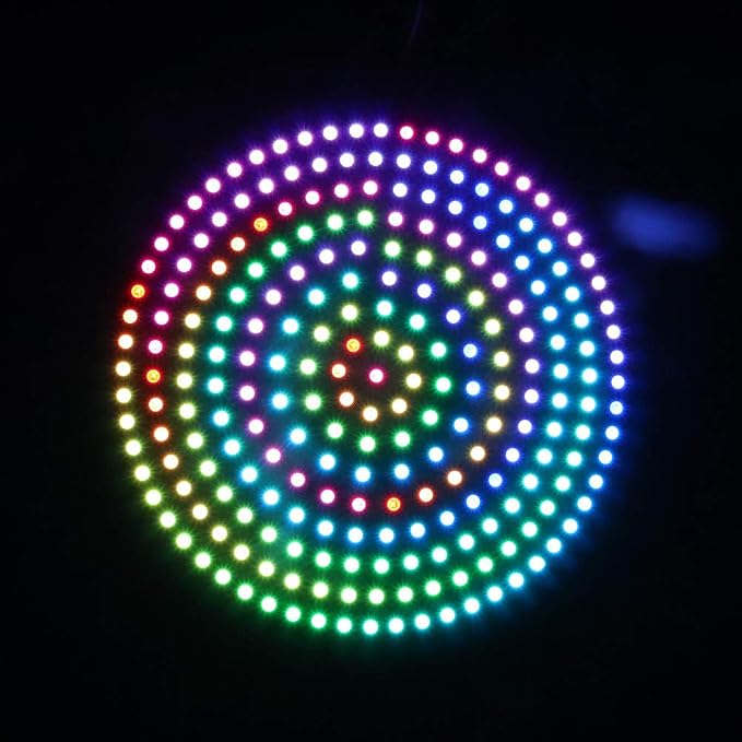 241 LEDs 9 Rings WS2812B 5050 RGB LED Ring Lamp Light Individually Addressable Full Dream Color DC5V with Mini Controller - Image 6