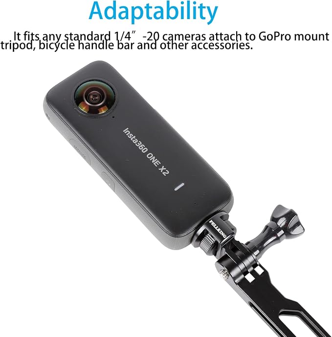 PellKing 1/4" Adapter Screw Head Camera Mount for Insta 360 | CNC Aluminum Tripod Conversion Adapter for Insta360 X6 X5 X4 X3 DJI OSMO 360 DJI Pocket 4 3 2 GoPro MAX 2 Camera Accessories - Image 5
